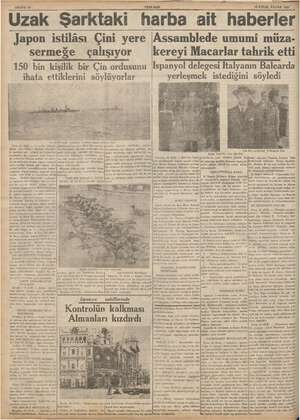    YENİ ASIR Uzak Şarktaki harba ait > haberler 19 EYLÜL PAZAR 1937 Japon istilâsı Çini sermeğe çalışıyor 150 bin kişilik bir
