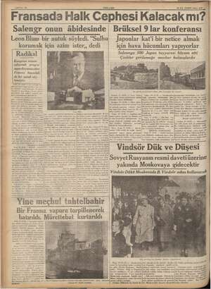    SAYFA: 10 YEM ENE LARA ARA. LARA, ASIR 26 ILK TEŞRİN SALI 1937 Fransada Halk Cephesi Kalacak mı? Salenegr onun âbidesinde