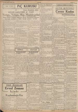    | SON TEŞRİN PAZAR 1937 2 en © O YENLASIR SAYFA mma) PiÇ KURUSU se Di Hire si ALTIN MİĞFERLİ Casus Kadın Marih Richard'ın