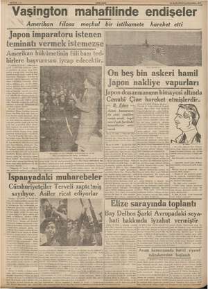     SAYFA :lu YENİ ASIR 22 LKKANUN ÇARŞAMBA 1937. | Vaşington mahafilinde endişeler Japon imparatoru istenen teminatı vermek