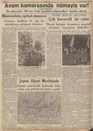      SAHIFE 12 YENİ ASIR 27 ŞUBAT PAZAR 1S “Avam kamarasında nümayiş var! Bu nümayişe 180 den fazla teşekkül mümessilleri...