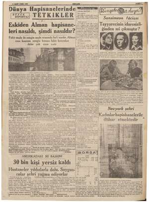    11 MART CUMA 1938 YENLASIK, Dünya Hapisanelerinde epin ei eğrisi ET KIKLER BER EEE) Sansimeon fdelası Eskiden Alman...