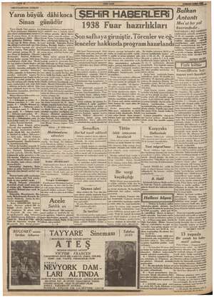  “ UNUTULMIYAN GÜNLER : Balkan Yarın ik dâhi bea e e zem ailedir 1938 Fuar hazırlıkları (5//. üzerindedir.. safhaya girmiştir.