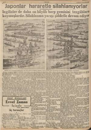    iin E Şer bi a sö Gi 1938 “Japonlar hararetle silahlanıyorlar İngilizler de daha on büyük harp gemisini tezgahlara...