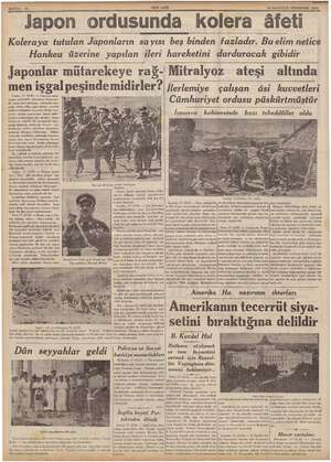    SAYFA: 10 TENİ ASIR m 18 AĞUSTOS PERŞEMBE 1938 Japon ordusunda kolera öâfeti Koleraya tutulan Japonların sayısı Hankeu...