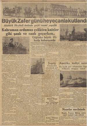    BüyükZafer günüheyecanlakutlandı Atatürk Heykeli önünde geçit resmi yapıldı Kahraman ordumuz çelikten kaleler gibi şanlı ve