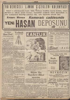  Pm A e A NEŞE e fd DEREĞELi LiMON ÇiÇEKLERi KOLONYASI Fezacı Hasan İtriyat ve müstahzaratile İzmiri, bütün Türkiyayı...