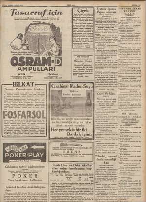    o , 1938 akn sarf ettikleri cereyana temin ederler. EE Za EE e Türkiye Vekilleri: Jasarruf için viratınızda Osram...