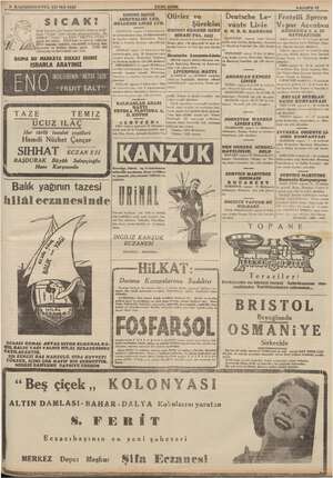    ge KENE 3 -KANUNUEVVEL CU MA 1938 — SAHIFE 19 >. - > ma . . . ALMUMİ DENİZ. |Olivier ve Deutsche Le- | Fratelli Sperco > .