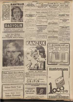  28 Son kânun Çumzwtesi 1933 > ei — e â iğ sym .— RAB YOLİ rınatıları, > ğ çi wi ee ri per dan zatürreeye kadar her nevi...