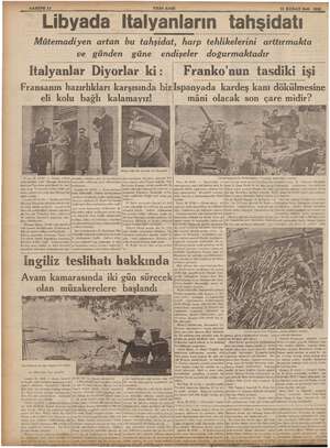    —SAHİFE 12 12 YENI ASIR 21 SUBAT Salı Salı 1939. — Libyada anların tahsldnii Mütemadi yen artan bu ve günden güne endişeler