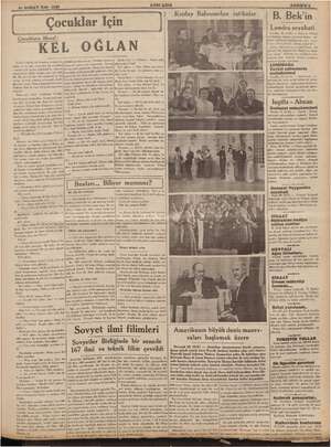   21 ŞUBAT Salı 1939 ” YENİ ASIR i SAHİFE 5 J “e Kızılay Balosundan  intibalar Çocuklar Için A e bb KEL OĞLAN bildiklerini