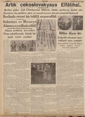  m SAHİFE10 10 YENİ ASIR ASIR “Artık çekoslovakyaya Elfâtiha 16 Mart Perşembe 539 Berline gelen Çek Cümhurreisi Hitlerin bütün