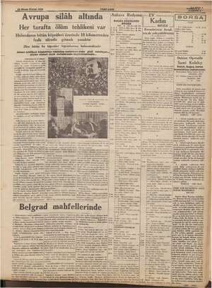    1939 YENİ'ASIR m silâ tı Ankara Radyosü)ss EV menemeni BORSA Avru a I ah altında — — a — p DALGA GüN Kadın ÜZÜM e 9 kam ra