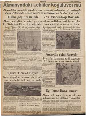    SAHİFE 10 YENİ asır 5 “Yayıs CUMA 1935 Almanyadaki Lehliler koğuluyor mu Alman Silez yasındaki Lehlilere fena muamele...