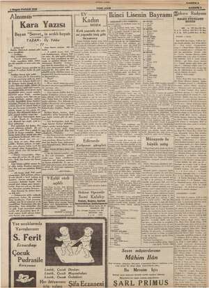    7 . a. i YENİ ASIR a e 1 Mayıs PAZAR 1939 | EV Ikinci Lisenin Bayramı Radyosu rr Kadın giye gre DALGA UZUNLUĞU BUGÜN MODA