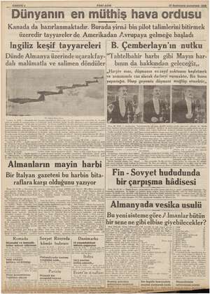    SAHIFE 4 YENİ ASIR Dünyanın en müthiş hava ordusu Kanada da hazırlanmaktadır. Burada yirmi bin pilot talimlerini bitirmek