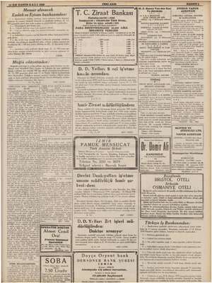    | a — GLAM . 12 ILK KANUN SALI 1939 a .F, Van der Z. SPERCO VAPUR Memur alınacak Ve şürekâsı ACENTASI I. C. Ziraat Bankası