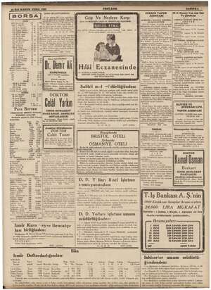    1) İZMİR BELEDİYESİNDEN: . | SPERCO VAPUJ W.F. Henry Van der Zee BORSA || sie sinin sö mere mean Grip ve. Nezle e Karsı...