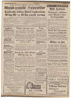    1979 Taymis gazetesinin Moskova muhabiri bildiriyor ASIR Moskovada rivayetler Kızılordu yalnız Şimal cephesinde 30 bin ölü