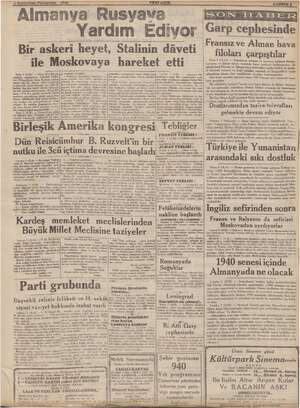    i Almanya Rusvava Yardım Ed vor Bir askeri heyet, Stalinin dâveti ile Musküyaya hareket etti Paris 3 (ÖR) — Niyuz Kro: il