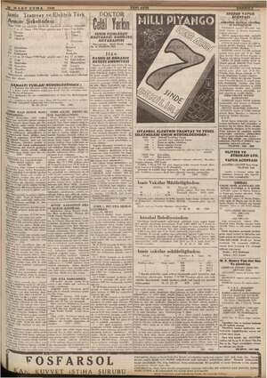     2 MART CUMA 1940 İzmir Tramvay ve Elektrik Türk Aonim Şirketinden: san 1940 ayı zarında çebekede yapılacak ameliyat diana