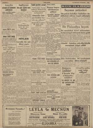    pe ez ” ili ” —— ” — li — e? ğin MAR A e a . e SAHIFE 4 YENI ASIR 24 liktesrir Persembe 1940 Amerika ingiltereye gazetesi
