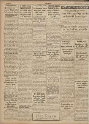       SAHİFE4 Kl YENİ ASIR, © 2SON KANUN CUMA 1941 ASKERİ VAZİYET | B. Hitlerin pulluna | İ:avp ve zafer azmi | İngilizlerle