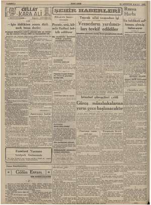  ME YENİ ASIR ” p e 2 19 AĞUSTOS Ss A LI 1941. Rusya Harbı > —— ——— tehlikeli tehlikeli saf” --İşte öldükten sonra diril- yağ,