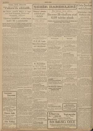  ARZ Avrupa harbi karşısında “Ankara'da nikbinlik,, Bir Isviçre gazetesi Mihver ve Ingil tere harbi karşısında Türkiyenin...