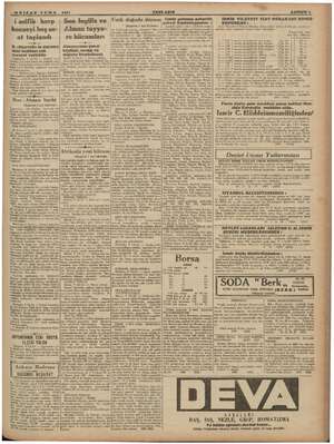     JONİSAN CUMA 1947 Vasifik harp | Son Ingiliz ve konseyi beş sa- | Alman tayya- at re hü Memik RUS MUVAFFAKIYETLERİ YENI