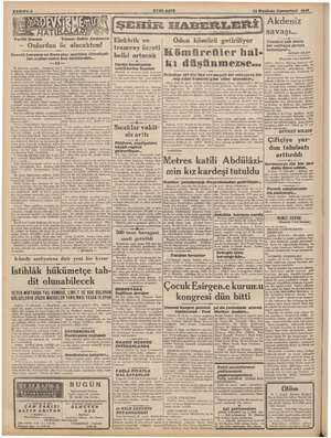  P TEE e z YENI ASIR » 13 Haziran Cumartesi 1947 . Akdeniz iyk/ savaşı... Yazan: iziŞahim e irili Elektrik ve -- Onluğa öc...