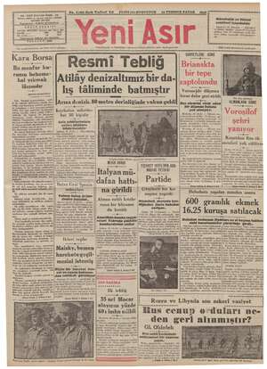 Yeni Asır Gazetesi 19 Temmuz 1942 kapağı