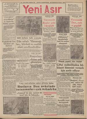 Yeni Asır Gazetesi 21 Temmuz 1942 kapağı