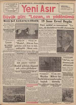 Yeni Asır Gazetesi 24 Temmuz 1942 kapağı