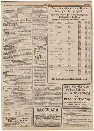    eli aş vu YE üm " öld we > 7 temmuz Pazartesi 1942 YENİ ASIR 18,03 müzik: rad- amm SAHIFE 3 memleket saat ayarı, yo dans