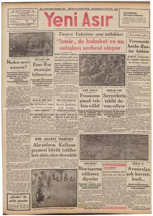 Yeni Asır Gazetesi 29 Temmuz 1942 kapağı
