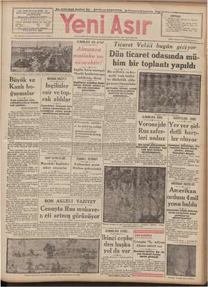 Yeni Asır Gazetesi 30 Temmuz 1942 kapağı