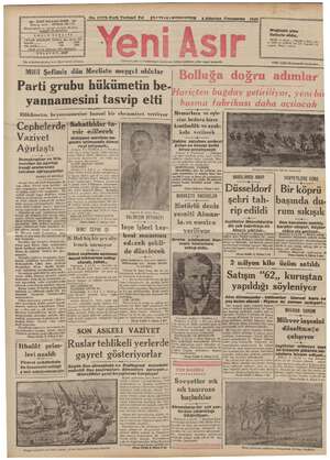 Yeni Asır Gazetesi 5 Ağustos 1942 kapağı