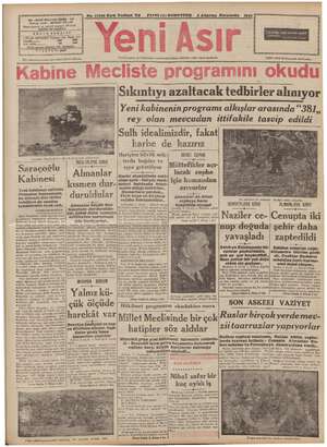 Yeni Asır Gazetesi 6 Ağustos 1942 kapağı