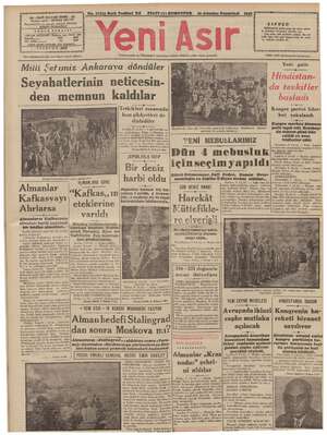 Yeni Asır Gazetesi 10 Ağustos 1942 kapağı
