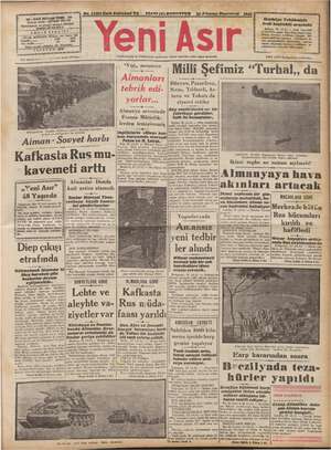 Yeni Asır Gazetesi 24 Ağustos 1942 kapağı