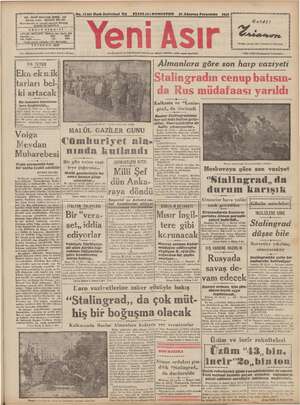 Yeni Asır Gazetesi 27 Ağustos 1942 kapağı