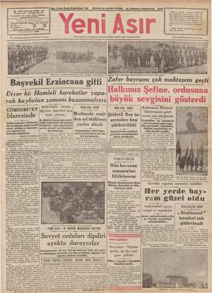 Yeni Asır Gazetesi 31 Ağustos 1942 kapağı