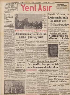 Yeni Asır Gazetesi 1 Eylül 1942 kapağı
