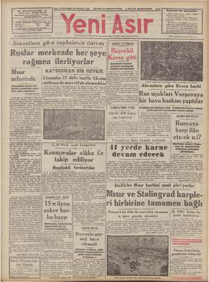 Yeni Asır Gazetesi 3 Eylül 1942 kapağı