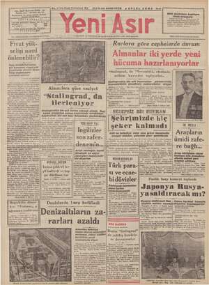 Yeni Asır Gazetesi 4 Eylül 1942 kapağı