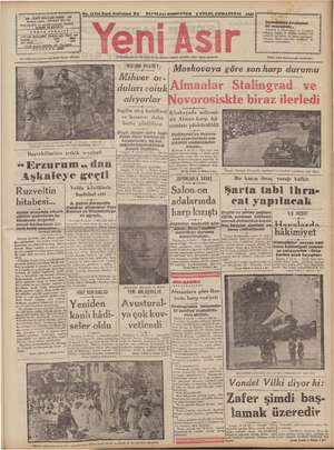 Yeni Asır Gazetesi 5 Eylül 1942 kapağı