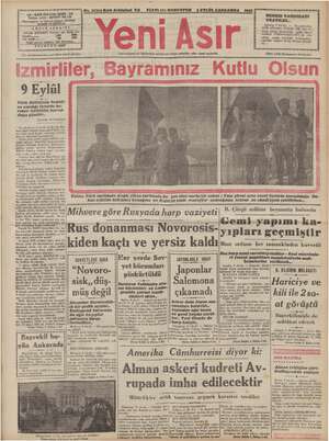 Yeni Asır Gazetesi 9 Eylül 1942 kapağı