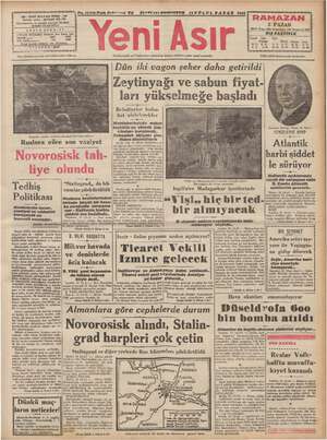 Yeni Asır Gazetesi 13 Eylül 1942 kapağı